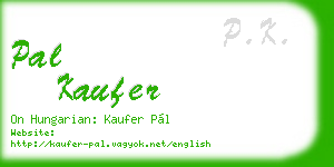 pal kaufer business card